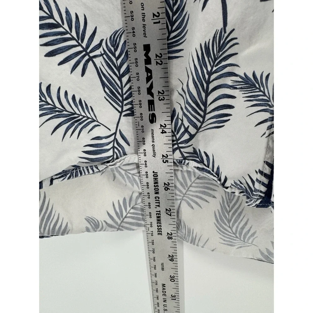 Indigo Star Hawaiian Shirt Men's Size L Cotton Relaxed Fit Floral Tropical Aloha
